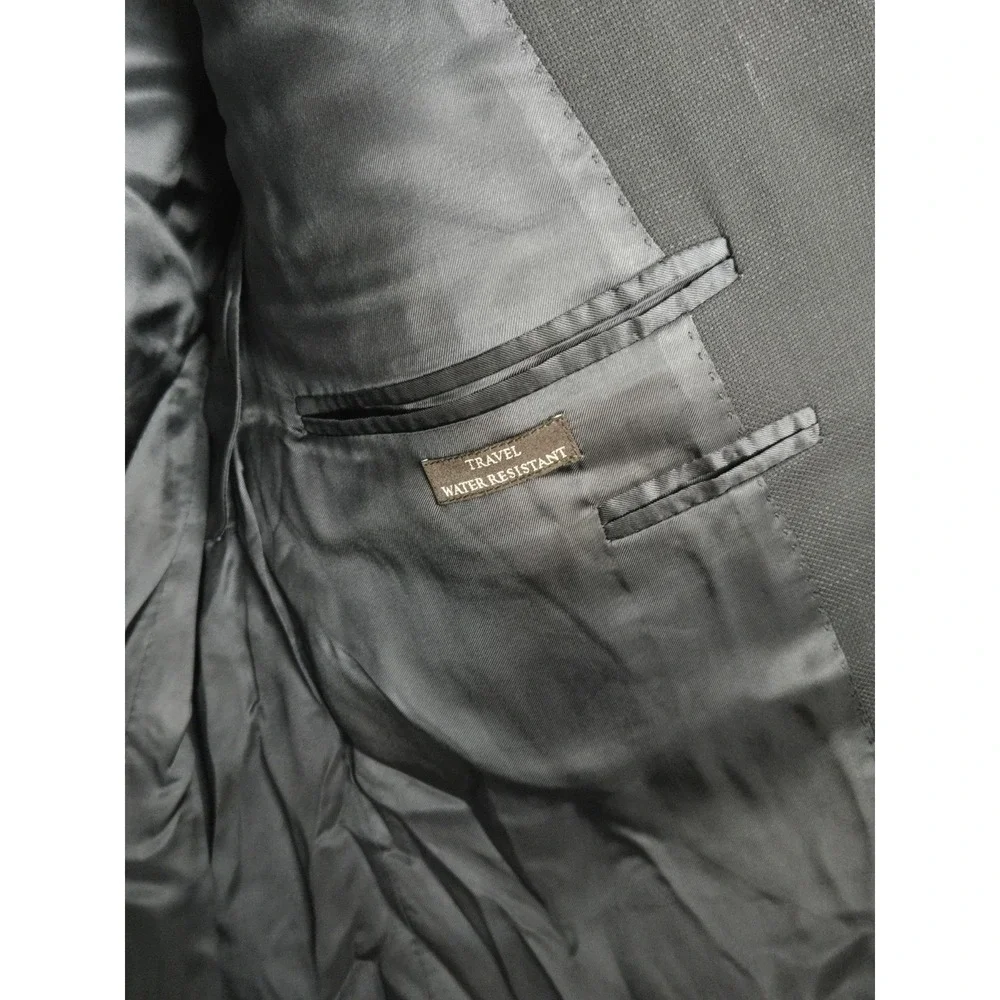 Canali Italy Woolmark Pura Lana Vergine‎ 54 mens blue suit jacket gold button